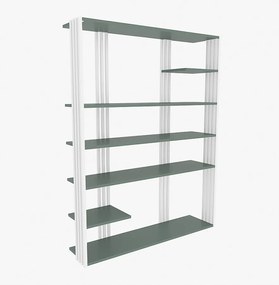 Elegancki zielono-biały regał na książki, 120 cm x 160 cm x 29,6 cm | Płyta wiórowa pokryta melaminą w 100%, grubość 18 mm | Idealny do nowo