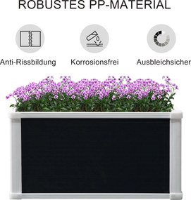 Outsunny Donica z Podnoszonym Łóżkiem Drenaż do Warzyw Ziół Szara 60x60x30cm | Aosom PL