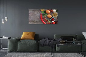 Obraz drukowany na płótnie Kompozycja z Jajkiem i Papryczką