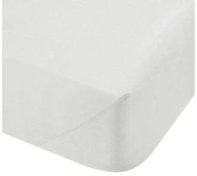 Białe prześcieradło z perkalu bawełnianego z gumką 135x190 cm Cotton Percale – Bianca