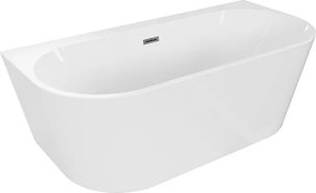 Mexen Oval+ wanna wolnostojąca przyścienna 170 x 80 cm, biała, przelew gun metal - 52681708000-95