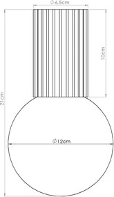 Niebieska lampa sufitowa ze szklanym kloszem ø 12 cm Orbital – Sollux