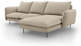 Beżowa sofa narożna Cosmopolitan Design Vienna, prawostronna