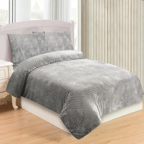 Pościel z mikropluszu Trojice, jasnoszary, 140 x 200 cm, 70 x 90 cm