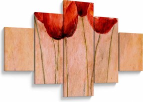 Obraz - Czerwone tulipany (125x70 cm)