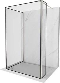 Mexen Kioto ścianka prysznicowa Walk-in 130 x 90 x 40 cm, czarna ramka, nikiel szczotkowany - 800-130-090-221-97-70-040