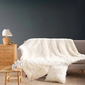 Kremowy koc ze sztucznego futra 220x240 cm Mouton – douceur d'intérieur
