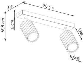 Złota podwójna lampa sufitowa w stylu glamour - 2X D305 S1-Z99