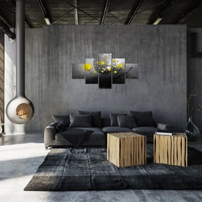 Obraz - żółte abstrakcyjne kule (125x70 cm)