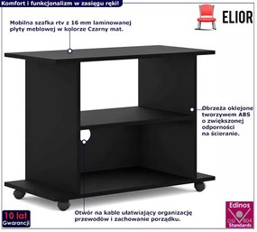 Czarna Szafka Rtv Na Kółkach F7-T53