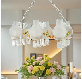 Brilagi - Żyrandol na łańcuchu QUEEN 6xE14/40W/230V buk/kremowy