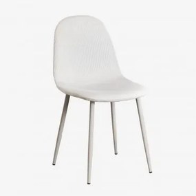 Zestaw 4 Krzeseł Jadalnianych Glamm Szary Kret & Sztruksu Beżowy Len & Pana - Sklum