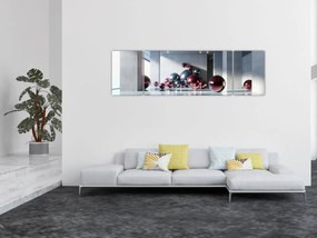 Obraz - 3D przestrzeń z kulami II. (170x50 cm)