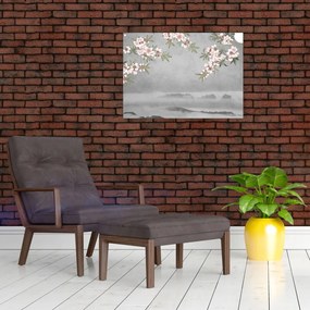 Obraz na szkle - Księżyc nad krajobrazem (70x50 cm)