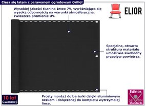 Klasyczny parawan ogrodowy antracyt G5-T82