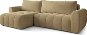 Masseno Narożnik MODARO z funkcją spania i pojemnikiem na pościel Narozniki L, Rozkładana sofa - Musztardowy, CASTEL 48
