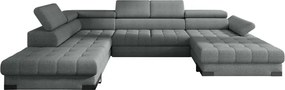 Narożnik SELVA XL Lewostronny z funkcją spania i pojemnikiem MEMPHIS 06 SZARY WERSAL