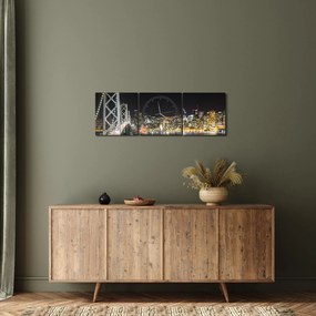 Obraz Brooklyn Bridges i Nowego Jorku (z zegarem) (90x30 cm)