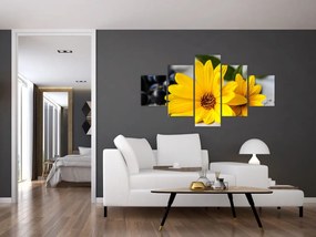 Obraz żółtych kwiatów (125x70 cm)