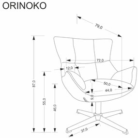 Fotel tapicerowany ORINOKO beżowy obracany HALMAR