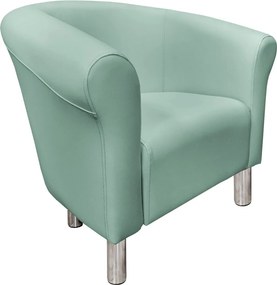 Fotel Milo tkanina Eko-skóra elegancki fotel do salonu i gabinetu : Kolor nogi - Chrom, Kolor tkaniny - EKO-SKÓRA - 7D, Wysokość nogi - 15 cm