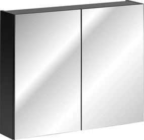 Czarna szafka z lustrem do łazienki 80 cm S6-D90