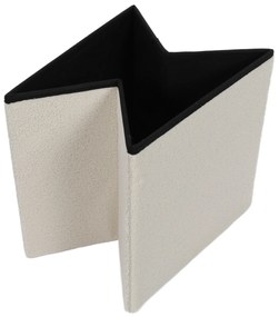 Pufa ze schowkiem boucle BINI, 38 x 38 x 38 cm