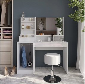 Stół toaletowy biały/biały wysoki połysk 119.8x50.1x76 sherry