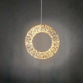 Świąteczna lampa wisząca wieniec srebrny 45 cm z LED IP44 - Nawa