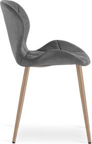 Krzesło jadalniane MANGO VELVET, ciemnoszare