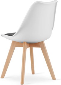 PROMOCJA Biało-czarne krzesło BALI MARK z bukowymi nogami II gatunek