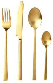 Stalowe sztućce 16 szt. w kolorze mosiądzu Brass – Bitz