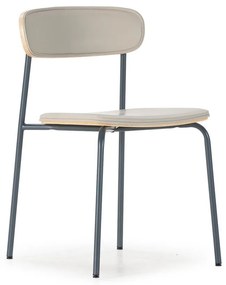 Beżowe tapicerowane krzesła zestaw sztaplowane 2 szt. Saula – Marckeric