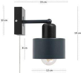 Antracytowo-czarny kinkiet LED SHWD-AN10x10SC jednopunktowy z litego d