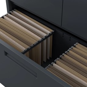 Szafa modułowa metalowa wielofunkcyjna z szufladą wysoką antracytowa MEGAN 1950 x 900 x 400 mm