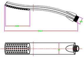 Plastikowa słuchawka prysznicowa w kolorze srebra z połyskiem – Sapho