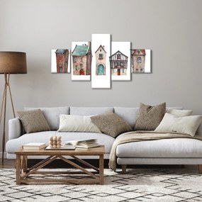Obraz - Domy akwarelowe (125x70 cm)