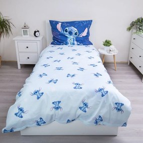 Niebieska bawełniana pościel dziecięca jednoosobowa 140x200 cm Lilo &amp; Stitch "Aloha" – Jerry Fabrics