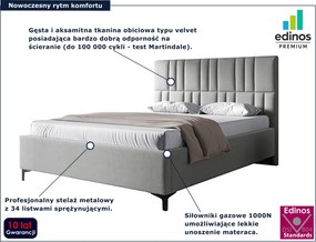 Jasnoszare łóżko tapicerowane z pojemnikiem 4 rozmiary L9-C25