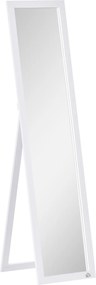 Pełnowymiarowe lustro HOMCOM, wolnostojące, montowane na ścianie, rama MDF, 37 x 37 x 154 cm, Białe