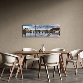 Obraz Mostu Karola (z zegarem) (90x30 cm)