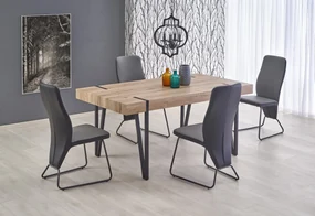 YOHANN stół dąb san remo / czarny loft, 6 osobowy prostokątny
