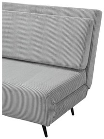 Jasnoszara sztruksowa rozkładana sofa 140 cm Mallory – Støraa