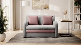 Sofa rozkładana z funkcją spania ARIO jasnoszara/różowa ELTAP
