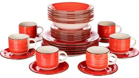 Banquet 30-częściowy zestaw jadalny Spiral  Red