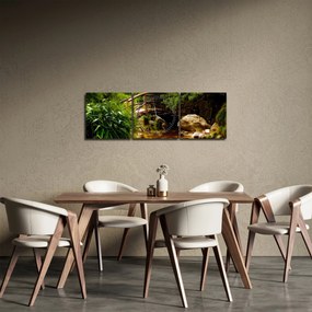 Obraz - Most nad rzeką (z zegarem) (90x30 cm)