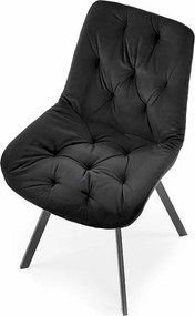 Krzesło tapicerowane K519 VELVET czarne obracane