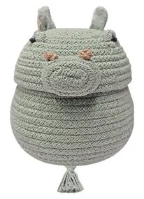 Jasnoszary tekstylny dziecięcy kosz na zabawki ø 15x15 cm Mini Henry the Hippo – Lorena Canals