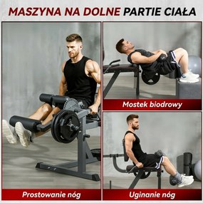 SPORTNOW Rozciągacz Nóg, 32 Pozycje, Regulowane Oparcie i Poduszka Na Uda, Stal, Szary/Czarny