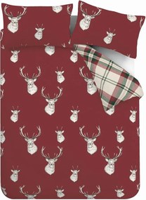 Czerwona pościel Catherine Lansfield Munro Stag, 200x200 cm